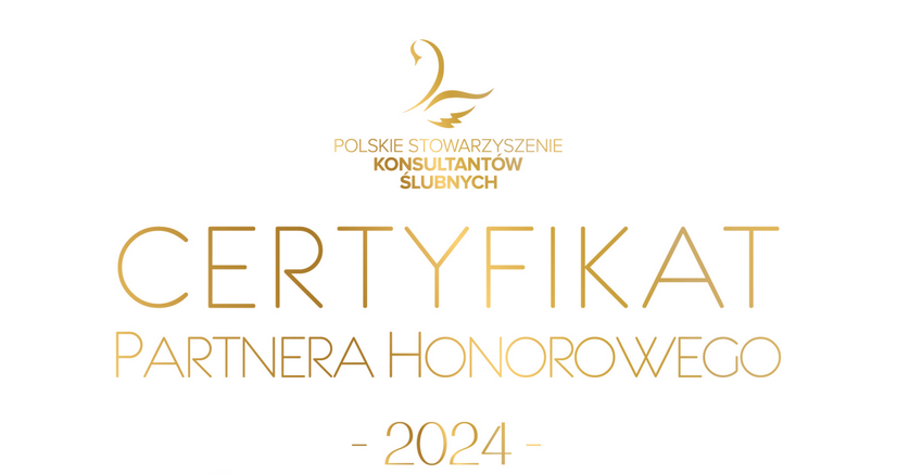 Certyfikat Partnera Honorowego 2024 - Detale Na Bale - Polskie Stowarzyszenie Konsultantów Ślubnych